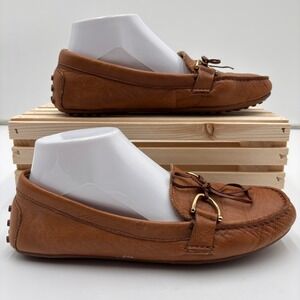Lauren Ralph Lauren Briley Camel Brown Leather Loafers 7.5B